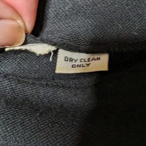 Vtg 1960s Plu Black Knit Pastel Floral Tapestry Long Sleeve Belted Maxi Dress 10 - Picture 6 of 6